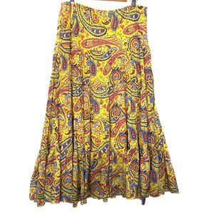 Ralph Lauren Tiered Floral Print Cotton Skirt Size 12/Large